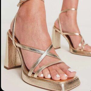 ASOS Gold platform Sandal/Heel